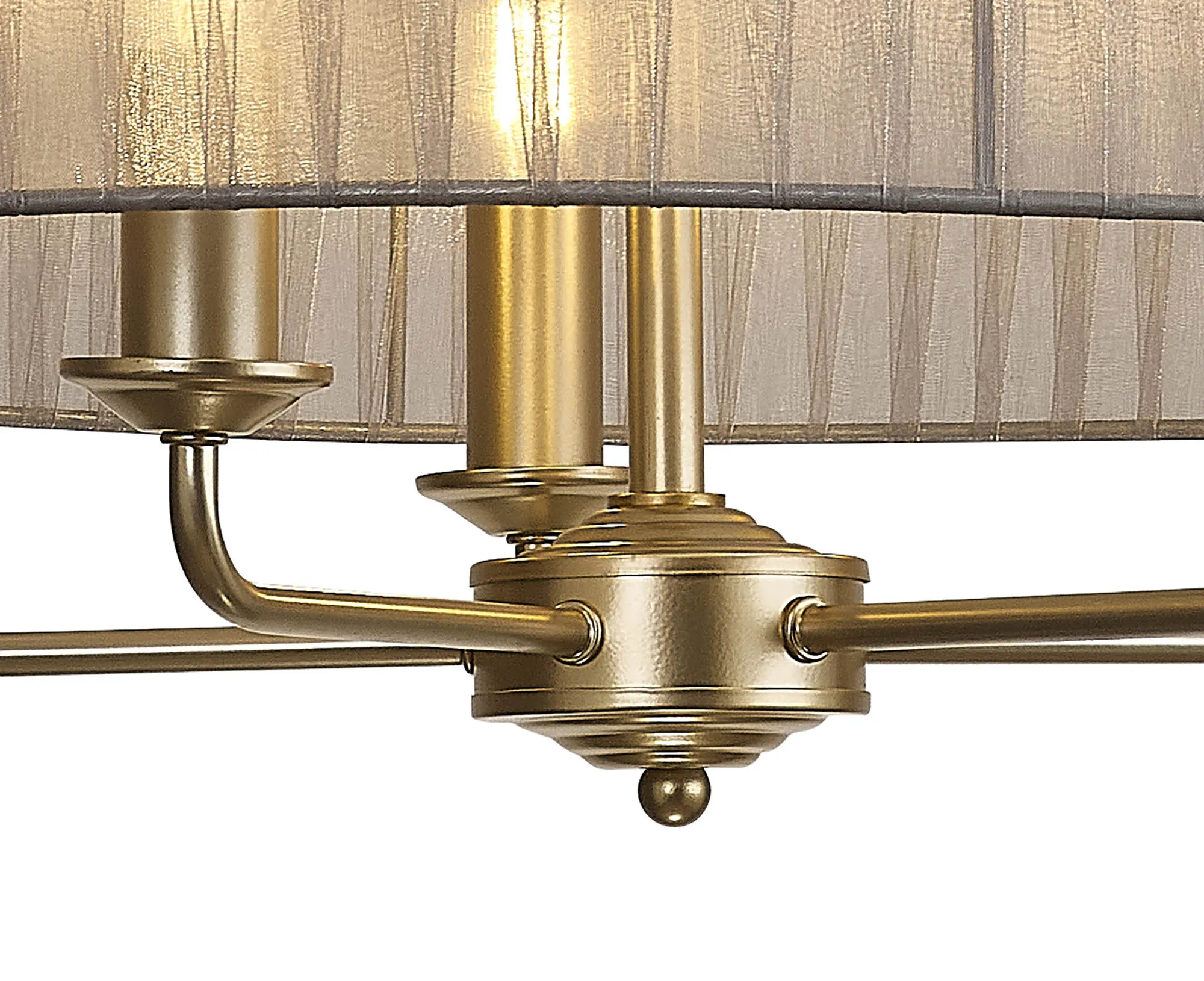 Banyan 45cm 3 Light Pendant Champagne Gold, Grey DK0966  Deco Banyan CG GR